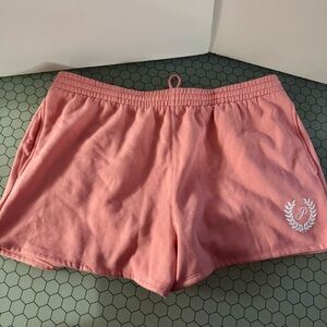 PINK Coral/Peach Ivy Fleece Sweat Shorts